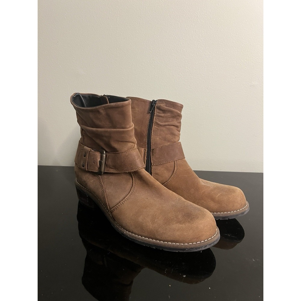 Wolky Ankle Boots Brown Buckle Women Size 39 Walking Comfort